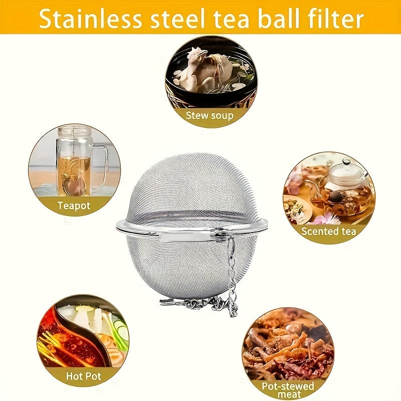 Stainless Steel Tea Ball Strainer Set with Mesh Infuser for Loose Tea and Spices