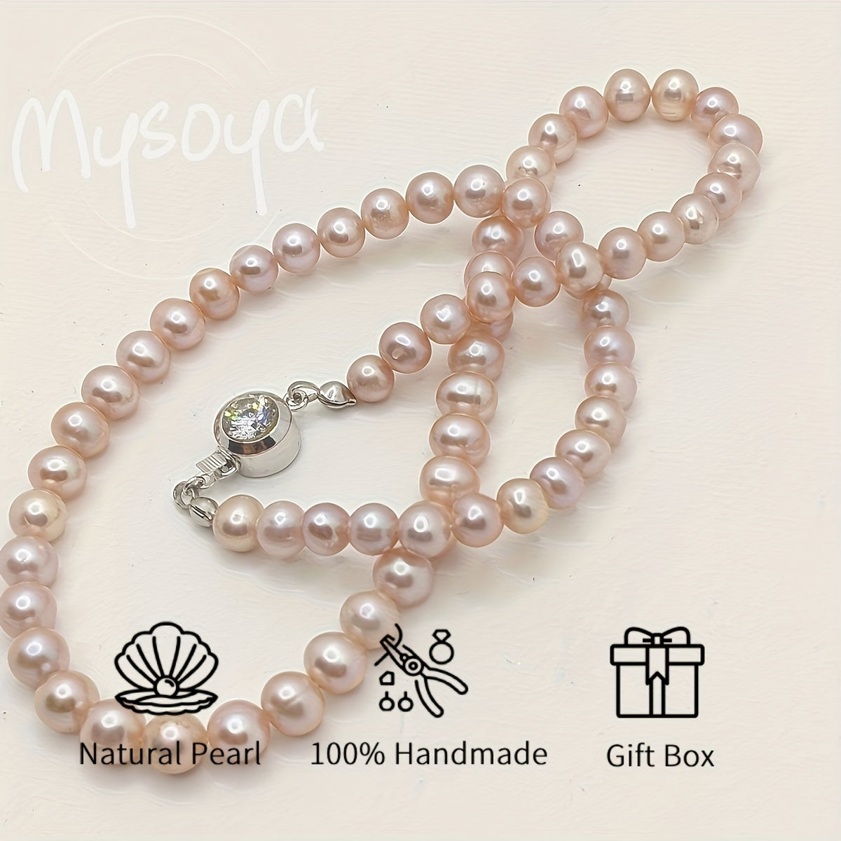 Freshwater Pearl Necklace for Women 6-7mm Round Gemstone Bridal Jewelry Wedding Gift