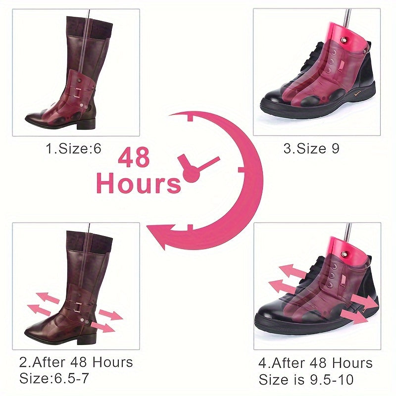 Unisex Shoe Stretcher Boot Shaper Red Adjustable Plastic Shoe Tree