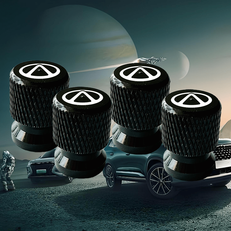 4pcs Metal Wheel Hub Valve Covers, 12mm, Car Accessories for All Models