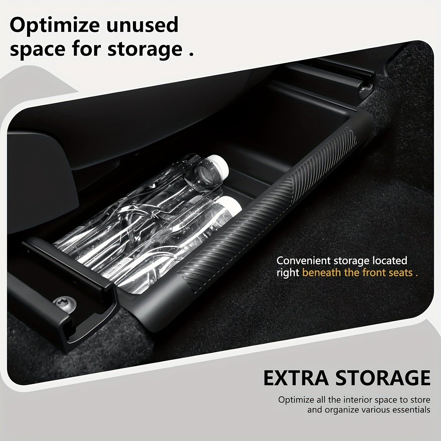 2-комплект водонепроницаемых резиновых органайзеров для хранения под сиденьем для Tesla Model Y