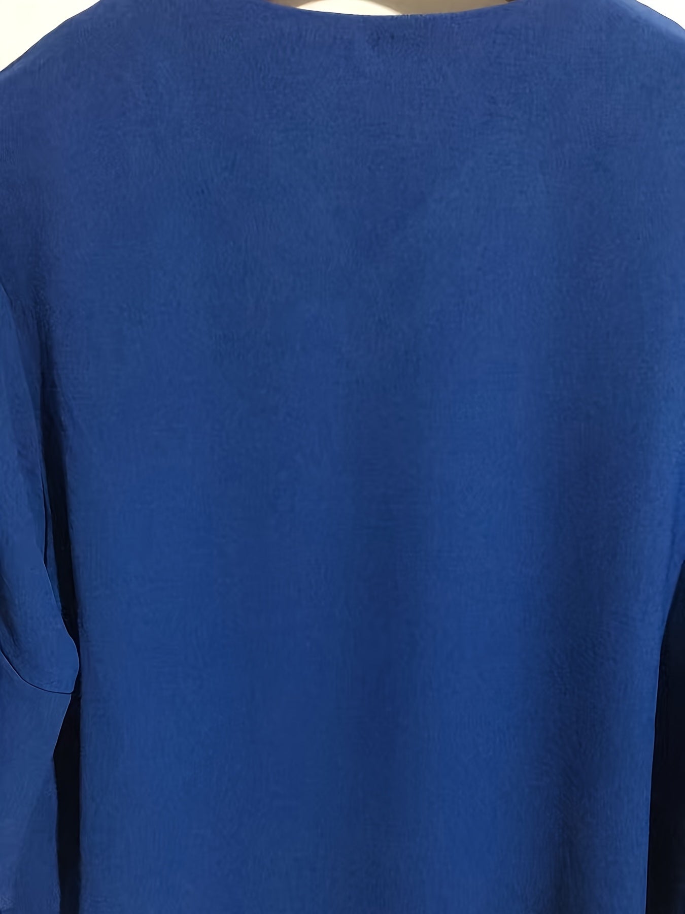 Women's Plus Size V-Neck Blouse Polyester Spandex Lettuce Trim Fall Top