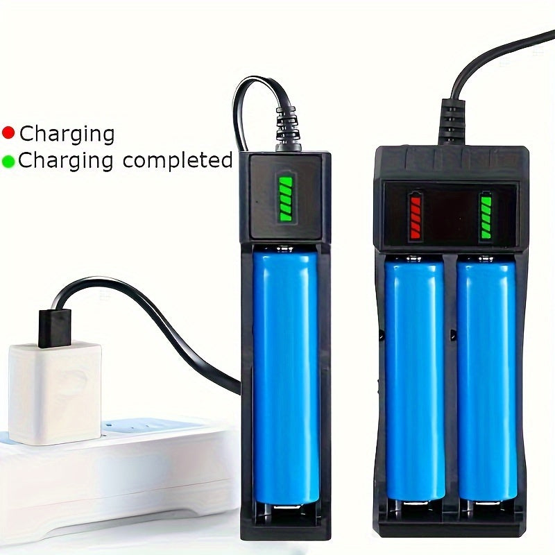 USB Dual 18650 Battery Charger for Rechargeable Lithium Batteries 4.2V Portable