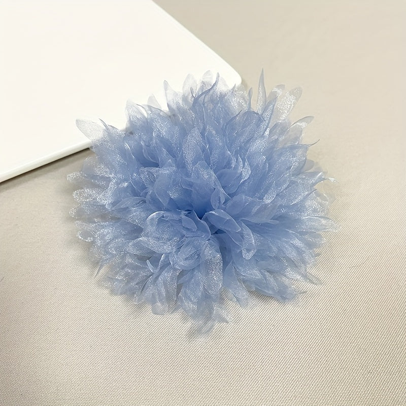 Одна большая ручная брошь-булавка для женщин, элегантная тканевая лацканная булавка с цветочным дизайном, стильный аксессуар для жакетов и платьев - включает 1 штуку