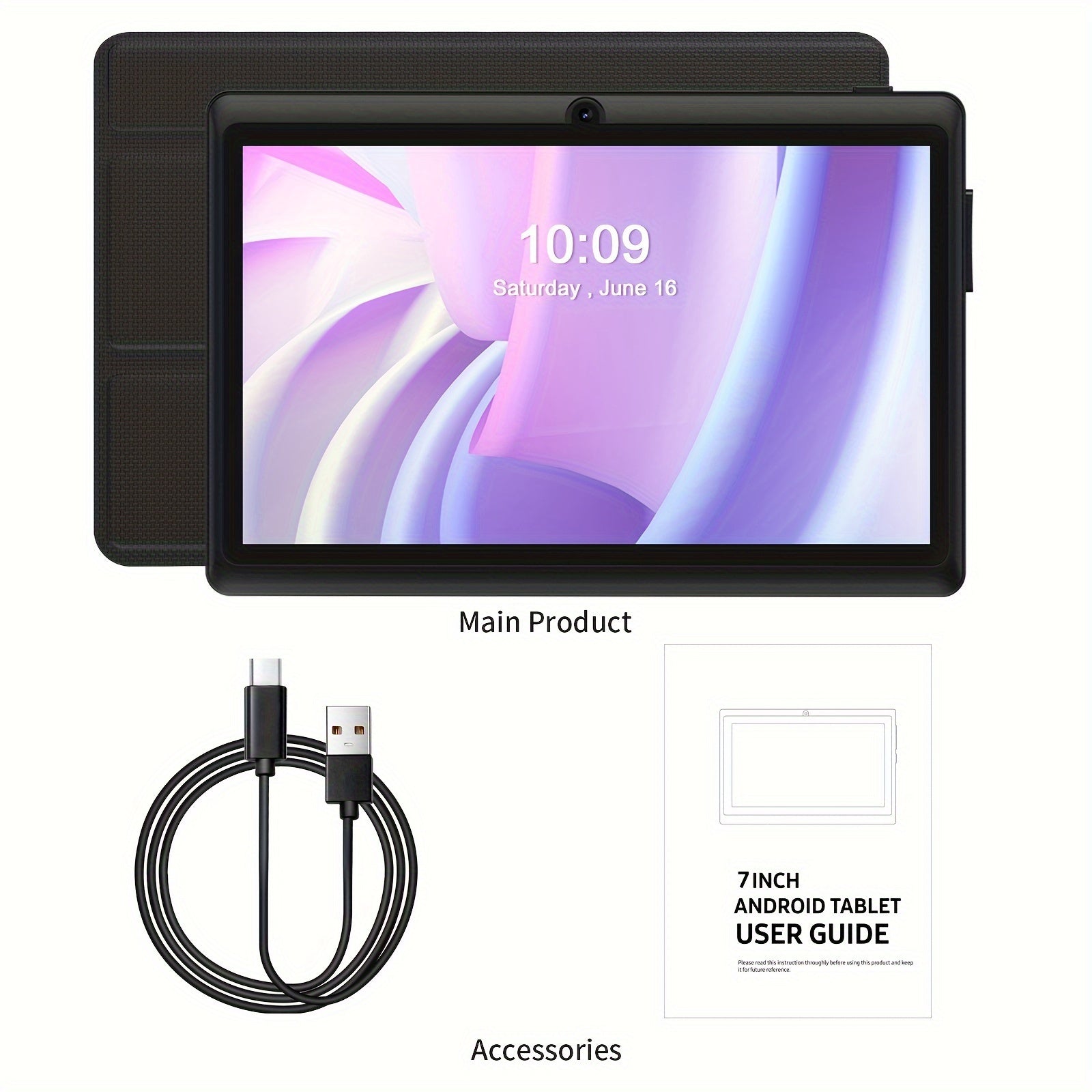 7-Inch Android 13 Tablet with 4GB RAM, 32GB Storage, HD IPS Display, Dual Cameras, Dual Wi-Fi, Protective Case