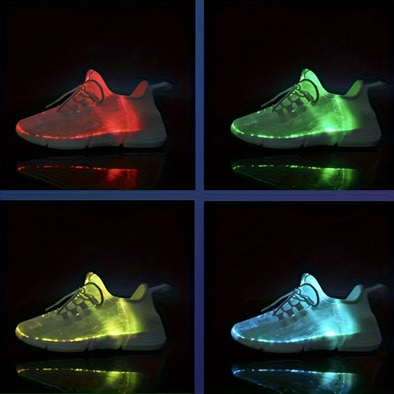 Unisex Casual Luminous Sneakers Breathable LED Rechargeable Running Shoes