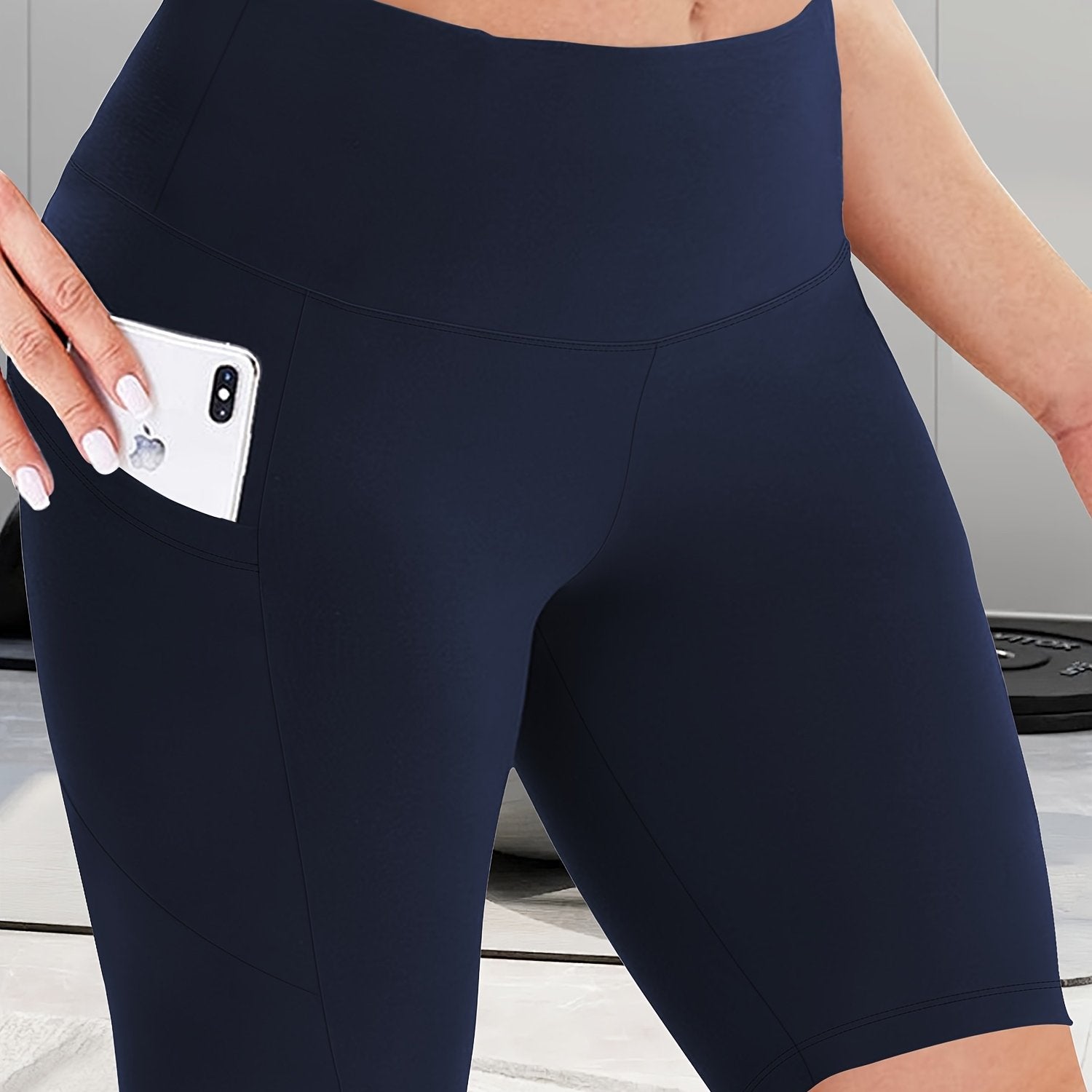 Women's High-Waist Shaping Shorts Black Tummy Control Mid-Thigh