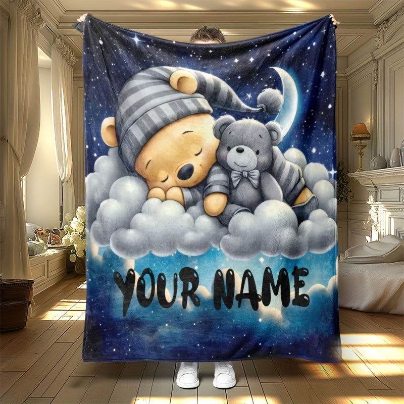 Custom Digital Print Flannel Throw Blanket Hypoallergenic Cozy Bed Sofa Travel