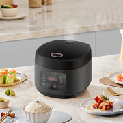 Balashov EU plug 3L aqlli guruch pishirgich 3-5 kishi uchun, 6 ta pishirish funksiyasi, 24 soatlik bron qilish va issiqlikda ushlab turish funksiyasi bilan, qora rangdagi yopishmaydigan qozon bilan guruch, kastryulka va sho'rva pishirish uchun.