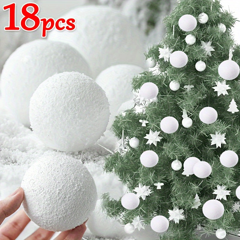 White Foam Balls Set 4cm 6cm 8cm for Christmas Tree Decorations