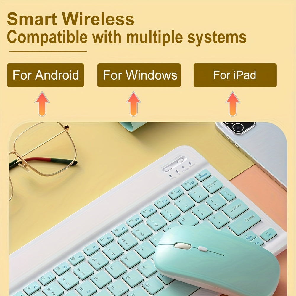 Slim Wireless Keyboard and Mouse Set for Tablets Laptops and Office Computers