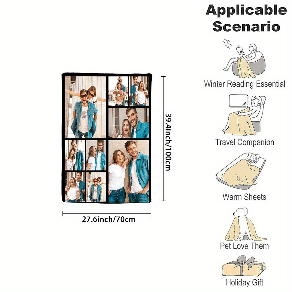 Personalized Couple Flannel Throw Blanket Soft Warm Gift for Couch Bed Camping