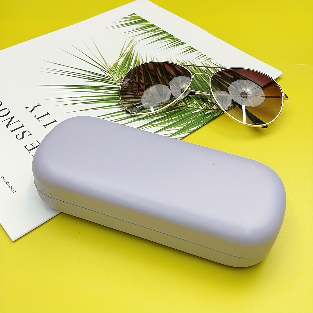 Sturdy Leather Eyeglass Case with Snap Closure and Soft Lining for Travel