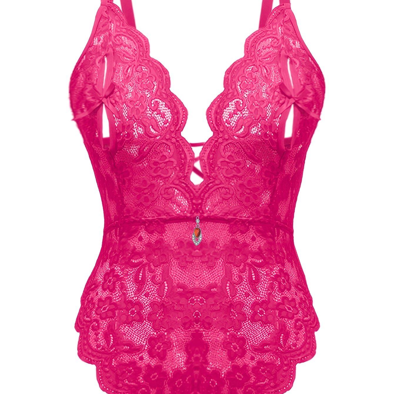 Plus Size Women Lace Bodycon Bodysuit Hollow-Out Contrast Sexy Constraints