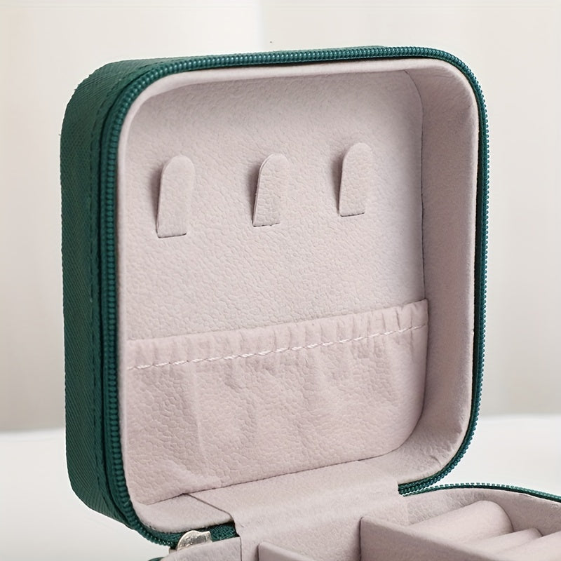 Empty Flip-Top Jewelry Box for Necklaces Rings Bracelets Earrings Storage Organizer