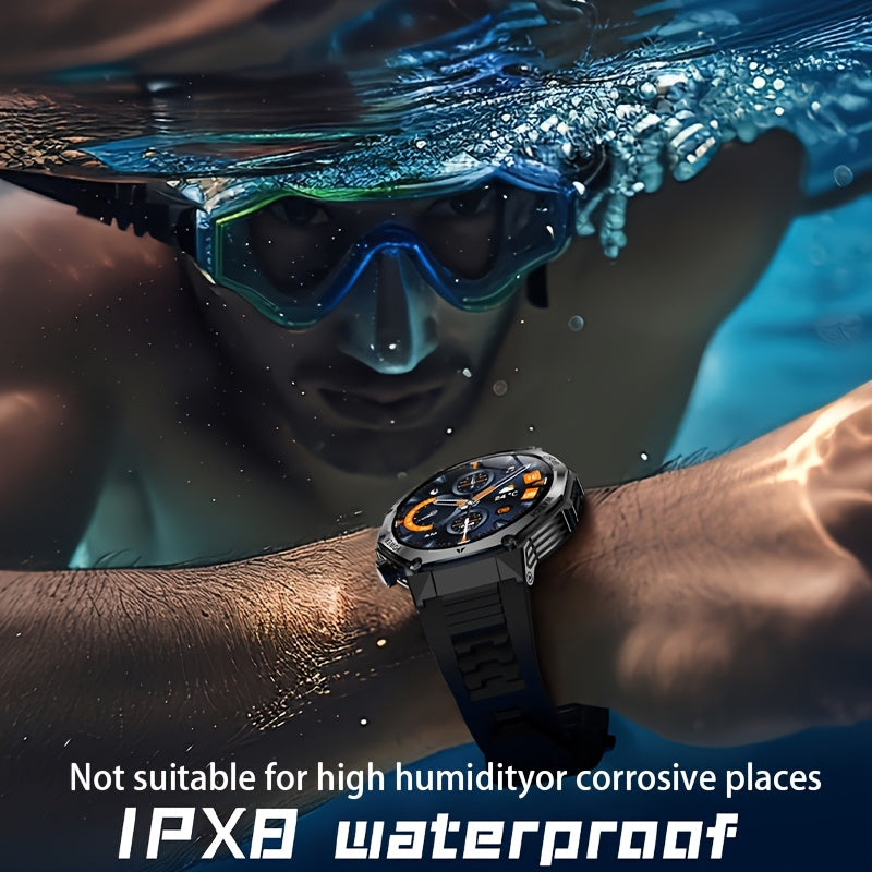 Men's Smartwatch with LED Display 4.32cm HD Screen Waterproof Fitness Tracker with Wireless Calling