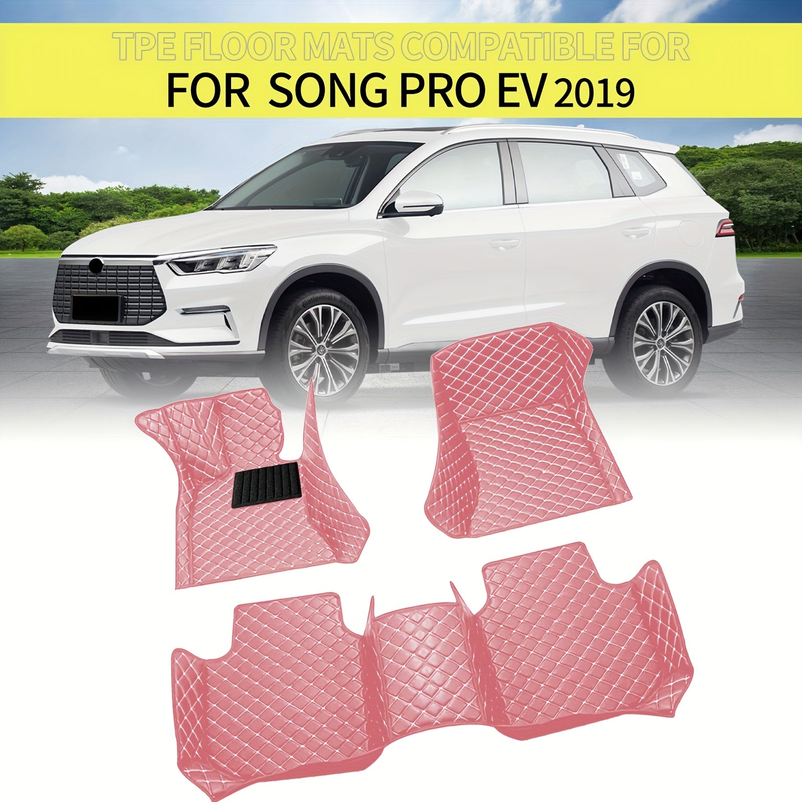 Full-Coverage Waterproof PU Leather Car Floor Mat for EV Sedan Durable Dustproof