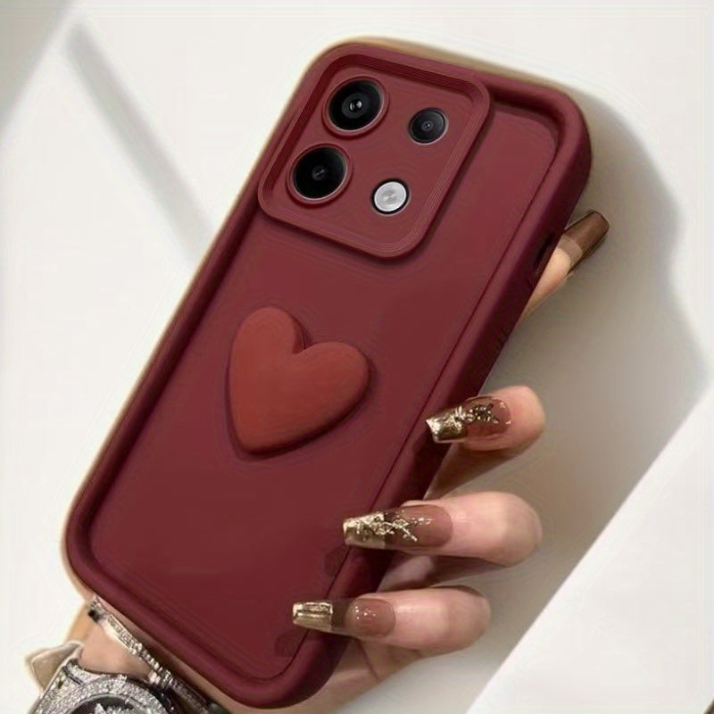 3D Love Phone Case for Redmi Note 13 4G/5G and 13 Pro 4G/5G TPU Soft Protective Cover with Sky Eye Lens and Anti-Drop Protection