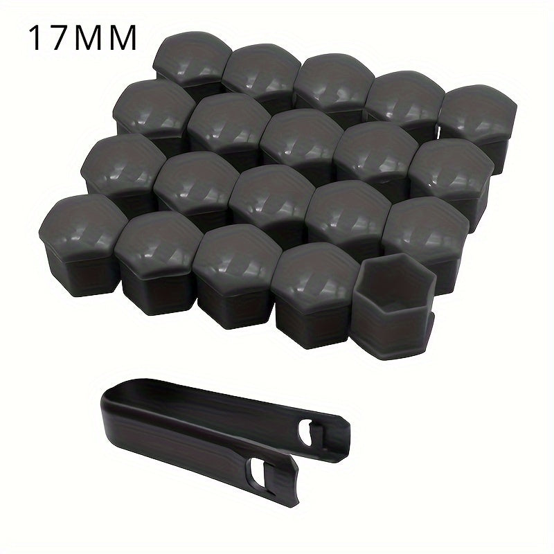 20 piezas de cubiertas de plástico para tuerca de rueda de coche, cubre llanta hexagonal de 17mm, antirrobo