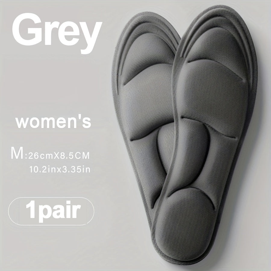 Unisex 5D Memory Foam Shoe Insoles, Breathable, Wear-Resistant, Adjustable