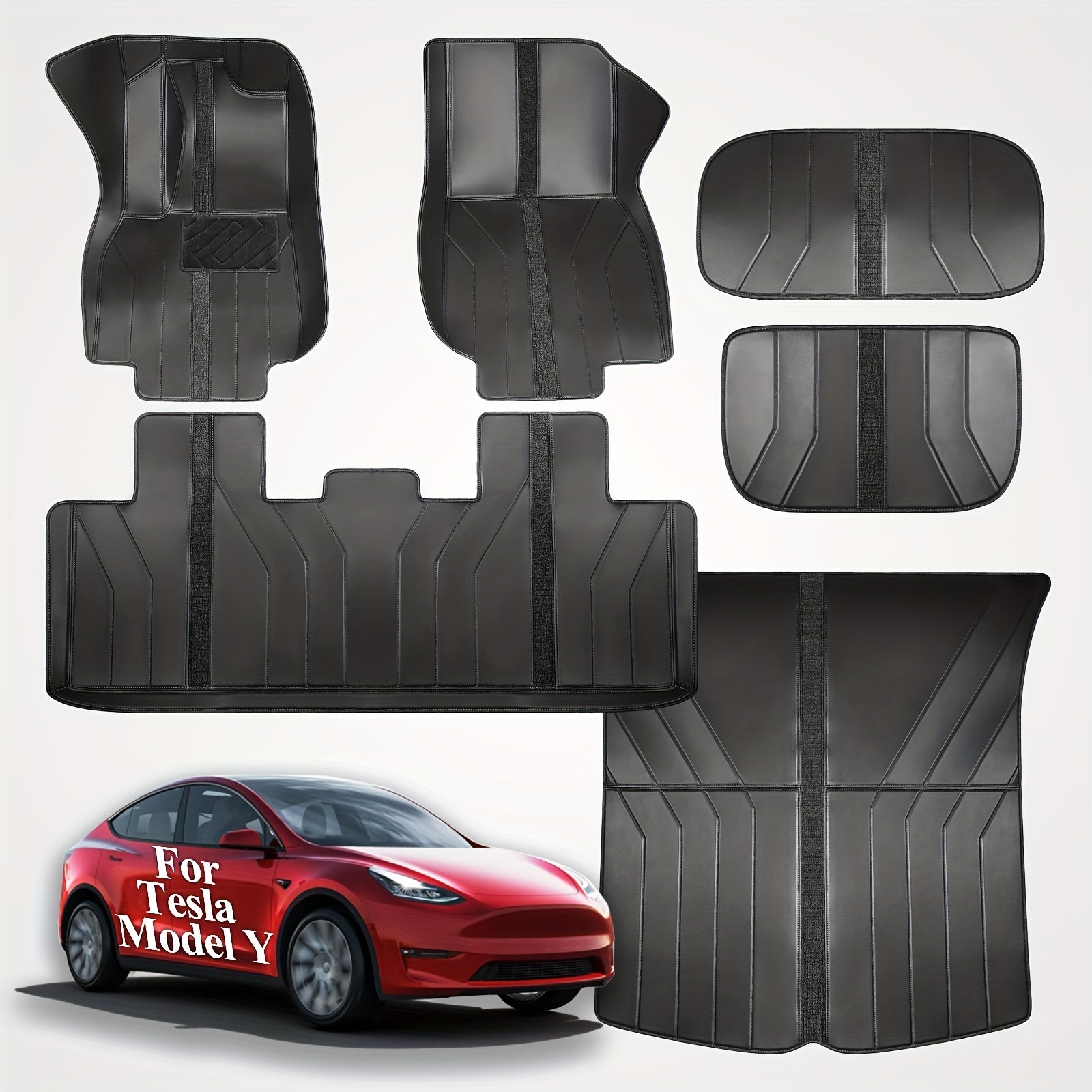 Car Floor Mats For Tesla Model Y 2021-2023 3/6 Pieces Interior Accessories