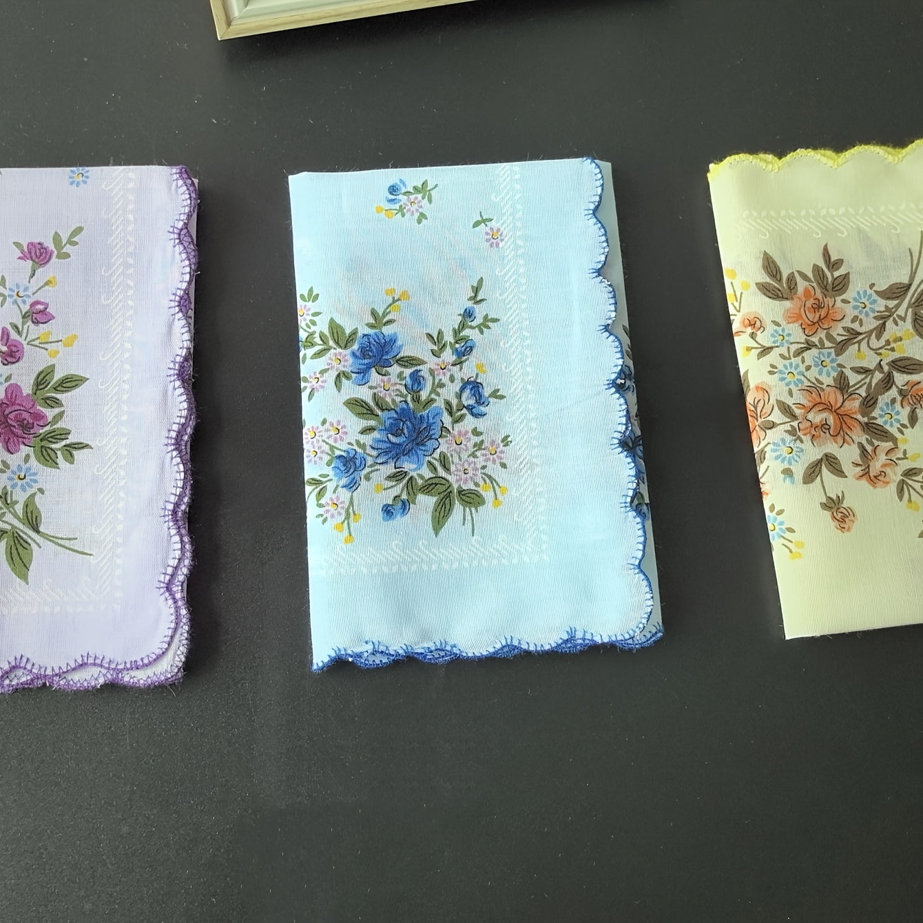 Women's Handkerchief Set of 6 Retro Style Printed Cotton 29.46cm