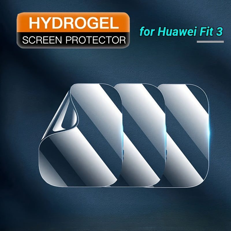3pcs Hydrogel Screen Protectors for Huawei Watch Fit 3 Scratch-Resistant High Clarity Easy Installation