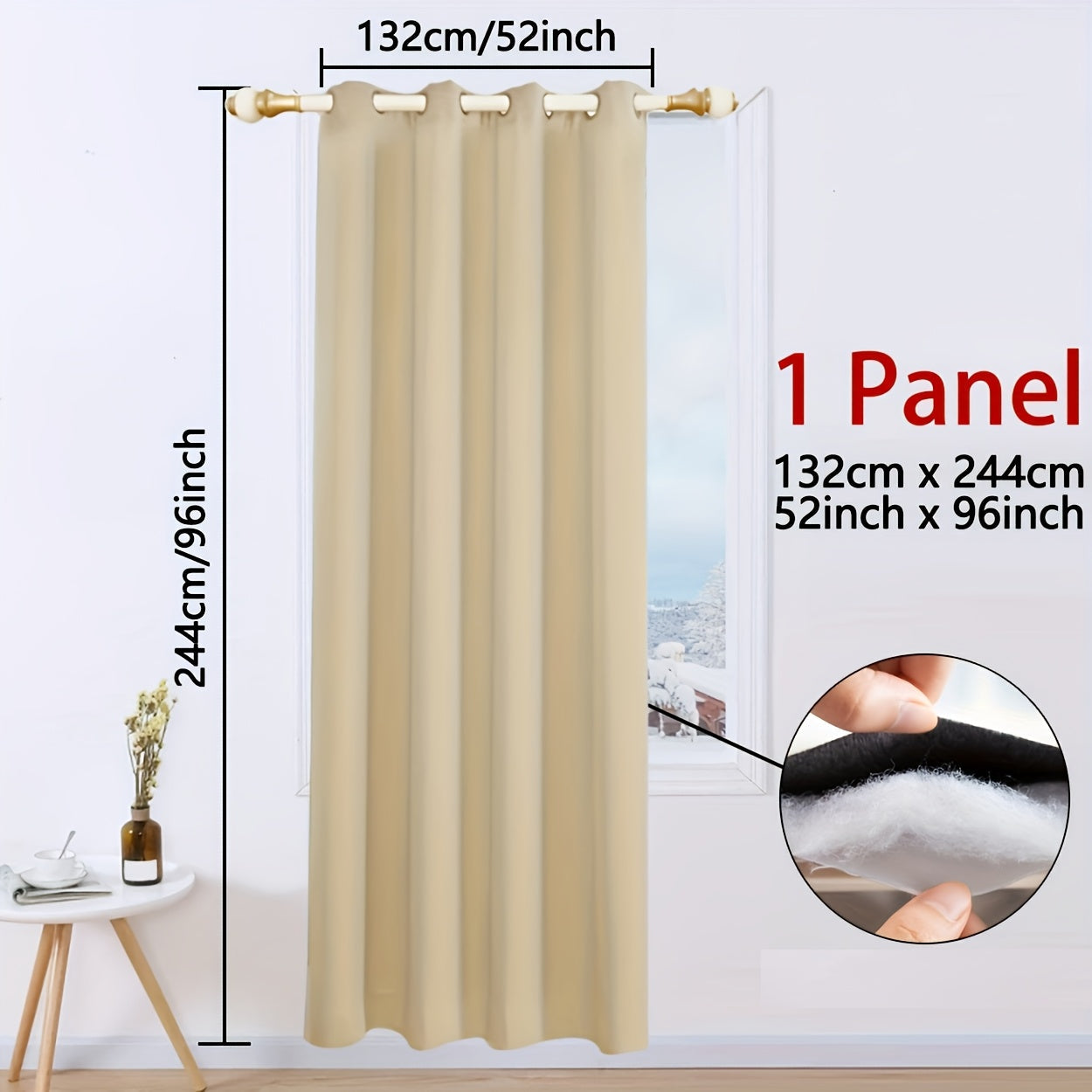 Qorong'i Grommet Qopqog'i 100% Polyester Termal Izolyatsiya uchun Yotoqxona va Mehmonxona