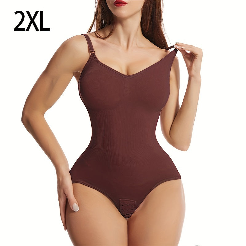 1 dona Ayollar uchun Yuqori Elastiklik Shapewear Bodysuit, Orqa qismi ochiq, Qorin nazorati, Elastik son ko'tarish, To'liq ko'krak siqilishi, Poliamid va Spandex mato, Moslashuvchan kamarlar, Katta o'lcham, Yengsiz