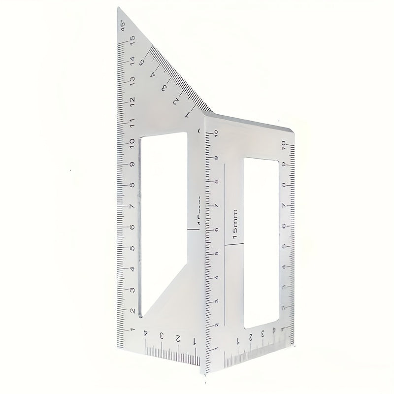 Aluminum Square Ruler for Woodworking 45°/90° Multi-Angle Measuring Tool