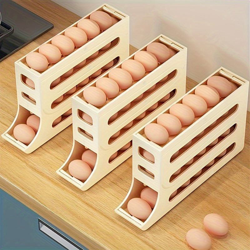 Large-Capacity Automatic Egg Dispenser Refrigerator Egg Holder Durable PP