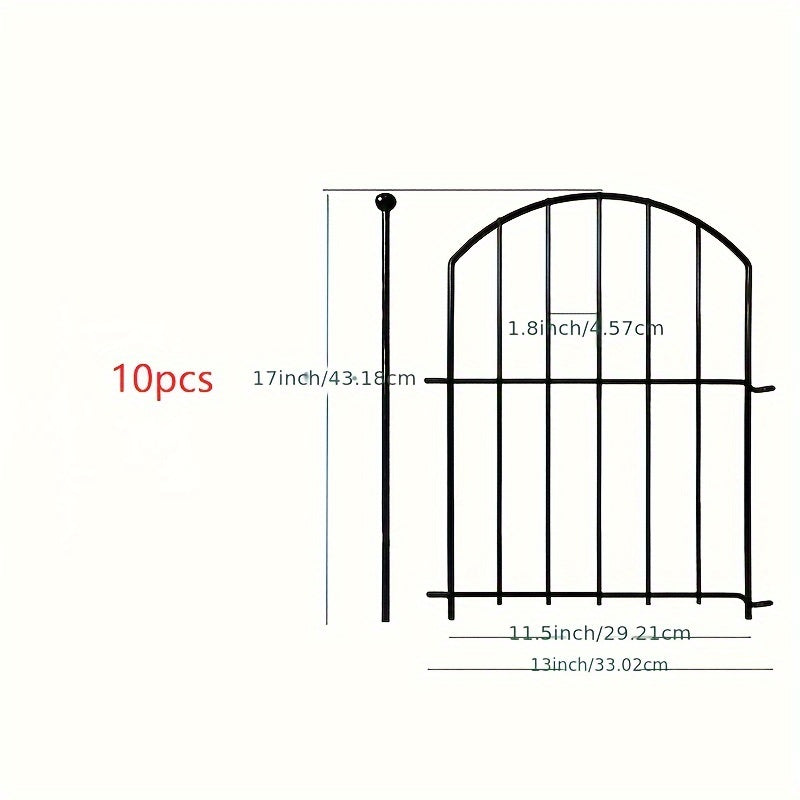 10 ta dekorativ temir bog' bog'ini rustga chidamli metallsiz bog' chetiga hayvonlar uchun chegaralar