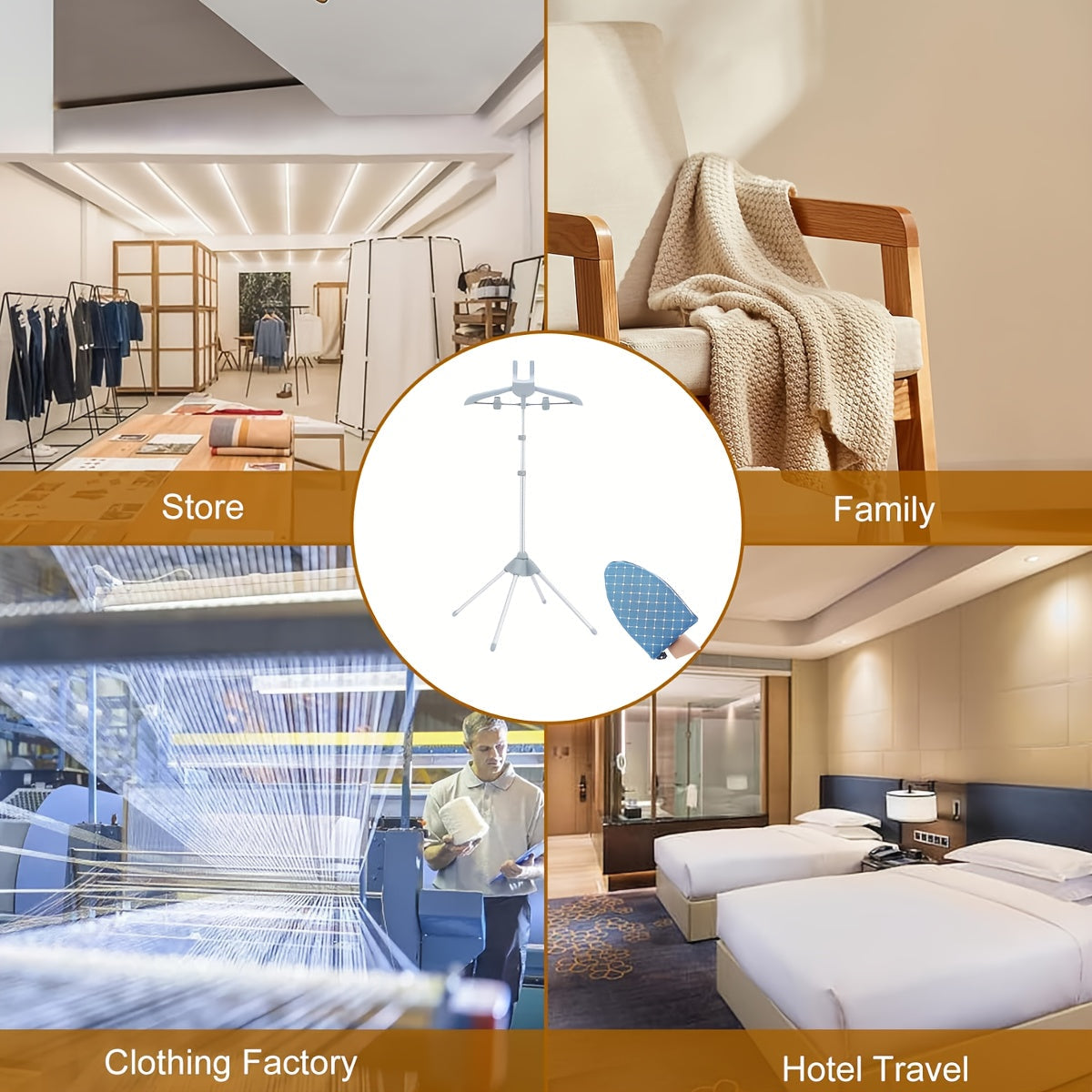 Adjustable Floor Ironing Rack with Foldable Design and Telescopic Aluminum