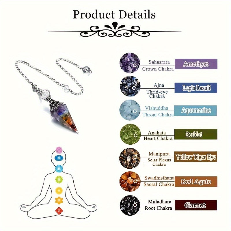 Amethyst Dowsing Pendulum with Natural Crystal and Hexagonal Resin Pendant