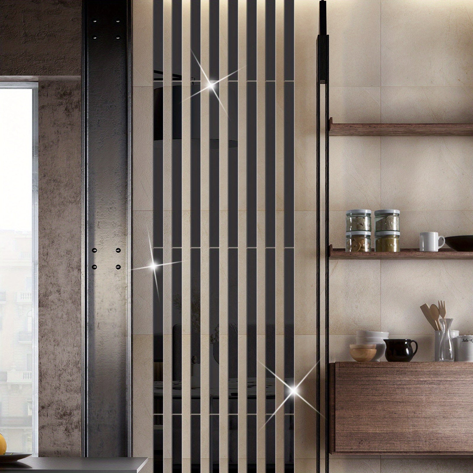 10 Shatterproof Acrylic Mirror Wall Stickers for Living Room Bedroom Bathroom Kitchen Decor