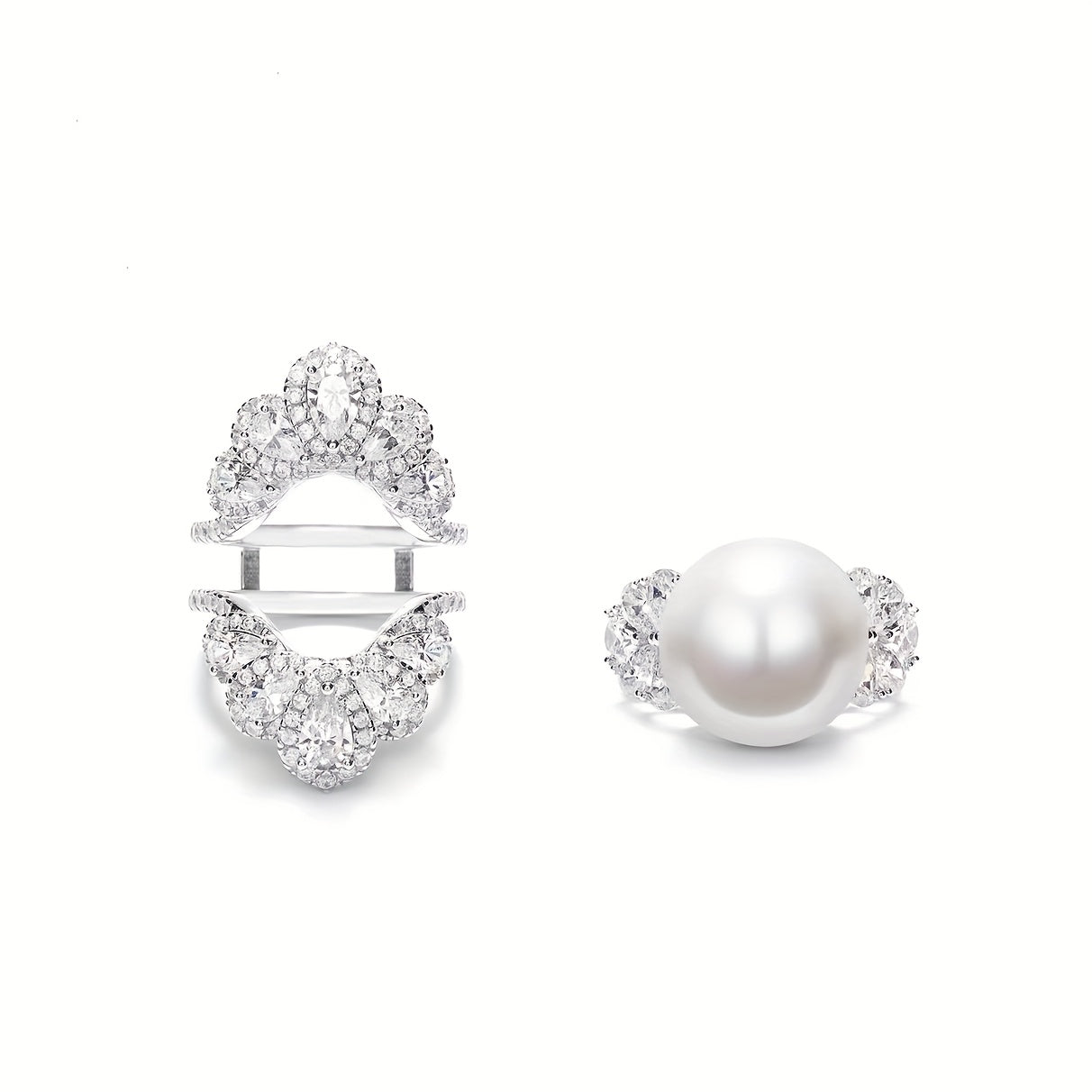 Zarif 925 Silver Ikki Qatlamli Shirin Su Pearl Halqa, Tabiiy Dekabr Tug'ilgan To'pi bilan, Har Kuni yoki Bayramda Kiymoq Uchun Mukammal