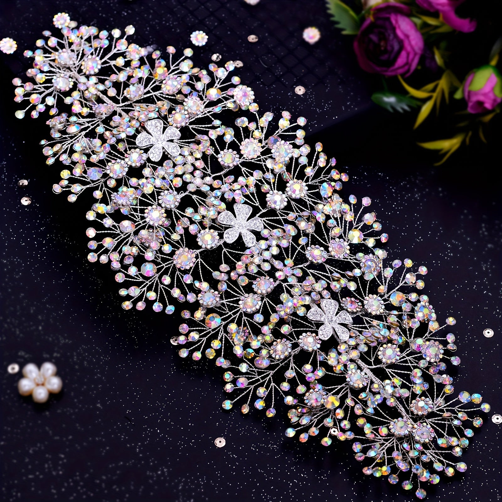 Women's Bridal Wedding Hair Jewelry Rhinestone Headpiece Accessories