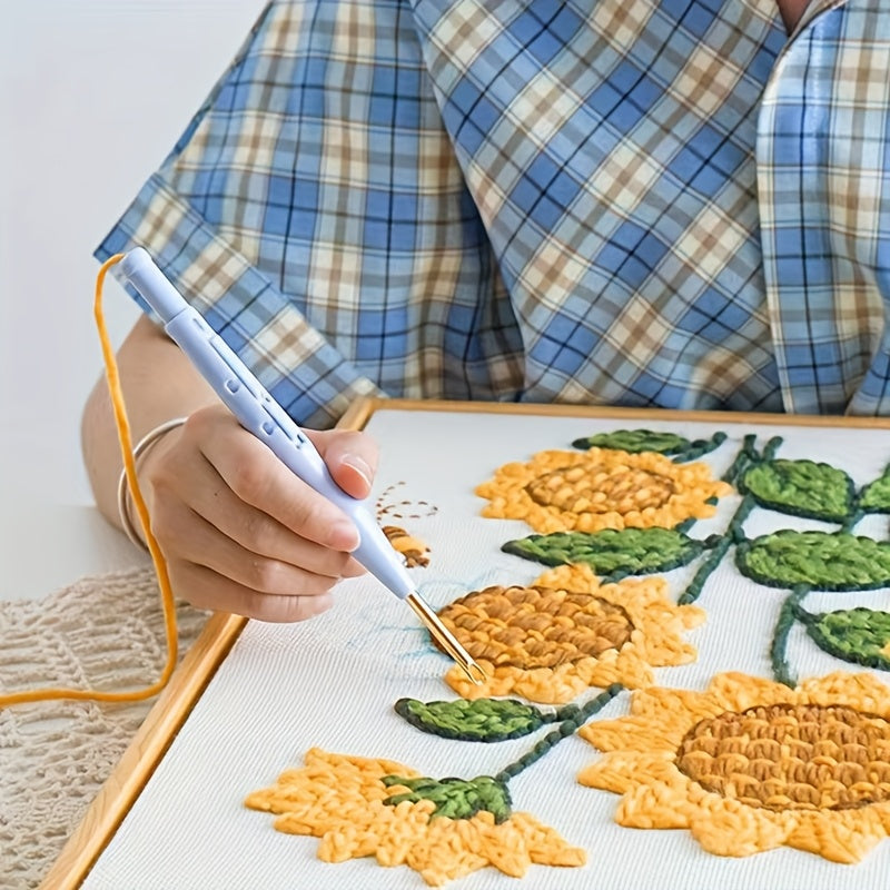 Голубая флисовая ручка для вышивки для точной строчки, рукоделие, войлочный ковер