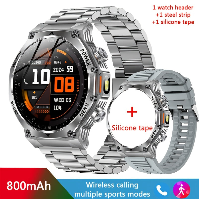 2025 LED Erkaklar Aqlli Soati, Qo'ng'iroq bilan, 4.32 sm HD Ekran, AI Ovoz Assistanti, Musiqa Boshqaruvi, iPhone va Android uchun