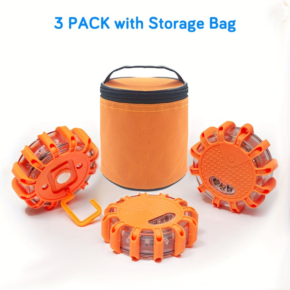  bengala de emergencia LED con base magnética y múltiples modos de destello