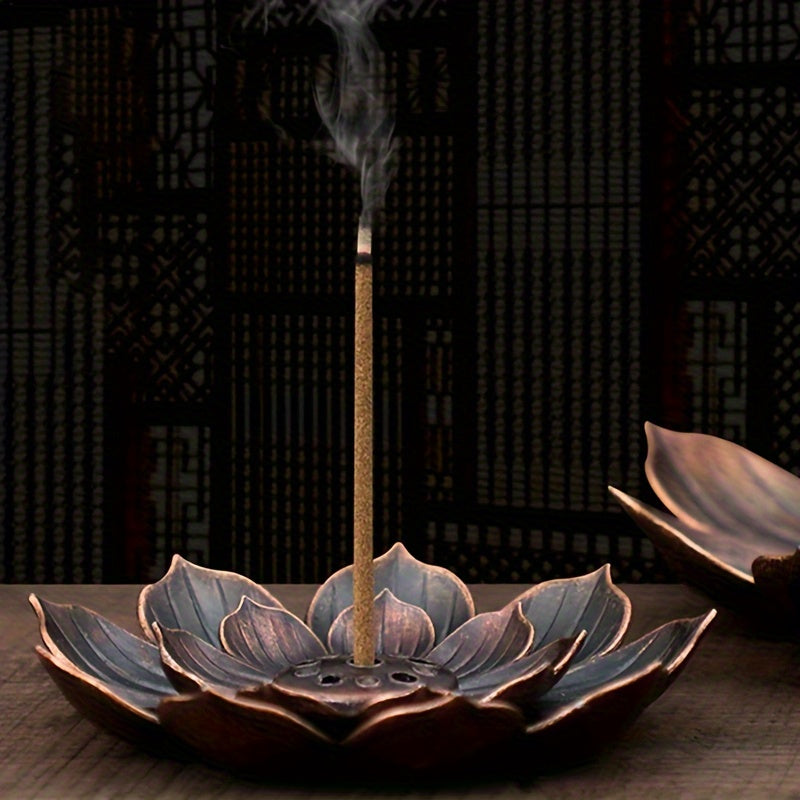 Ceramic Lotus Incense Burner for Zen Aromatherapy and Meditation