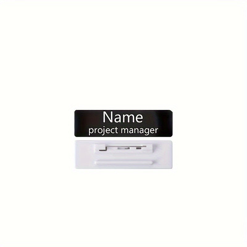 Personalized Engraved Name Badge Magnet with Custom Label or Pin