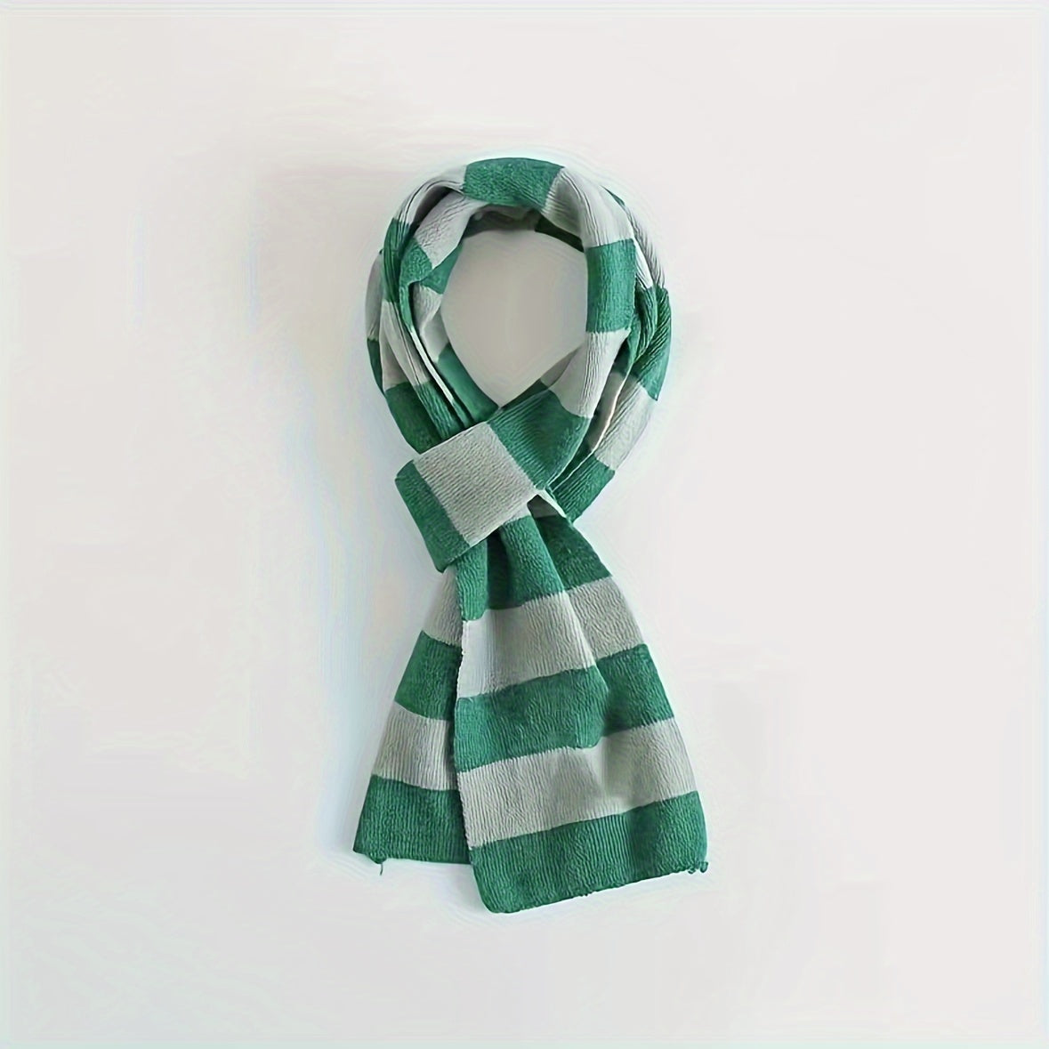 Striped Knit Scarf for Women Winter Warm Elastic Neck Coldproof Decorative Cosplay