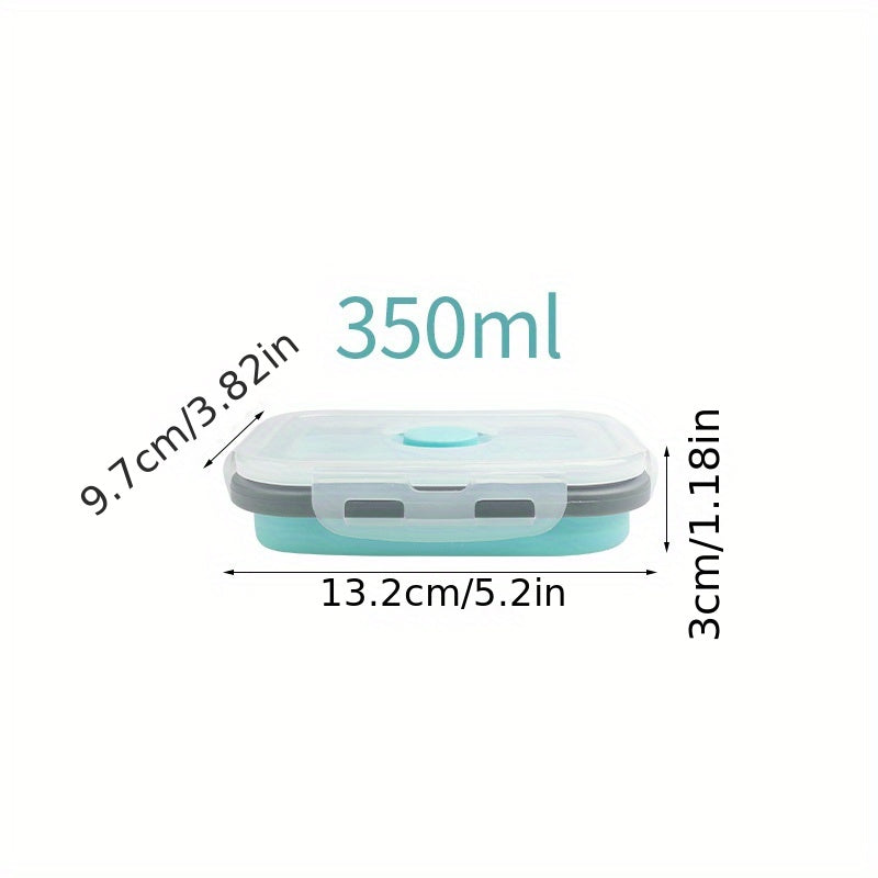 Juego de 4 recipientes de silicona apilables para almacenamiento de alimentos con tapas para almuerzos