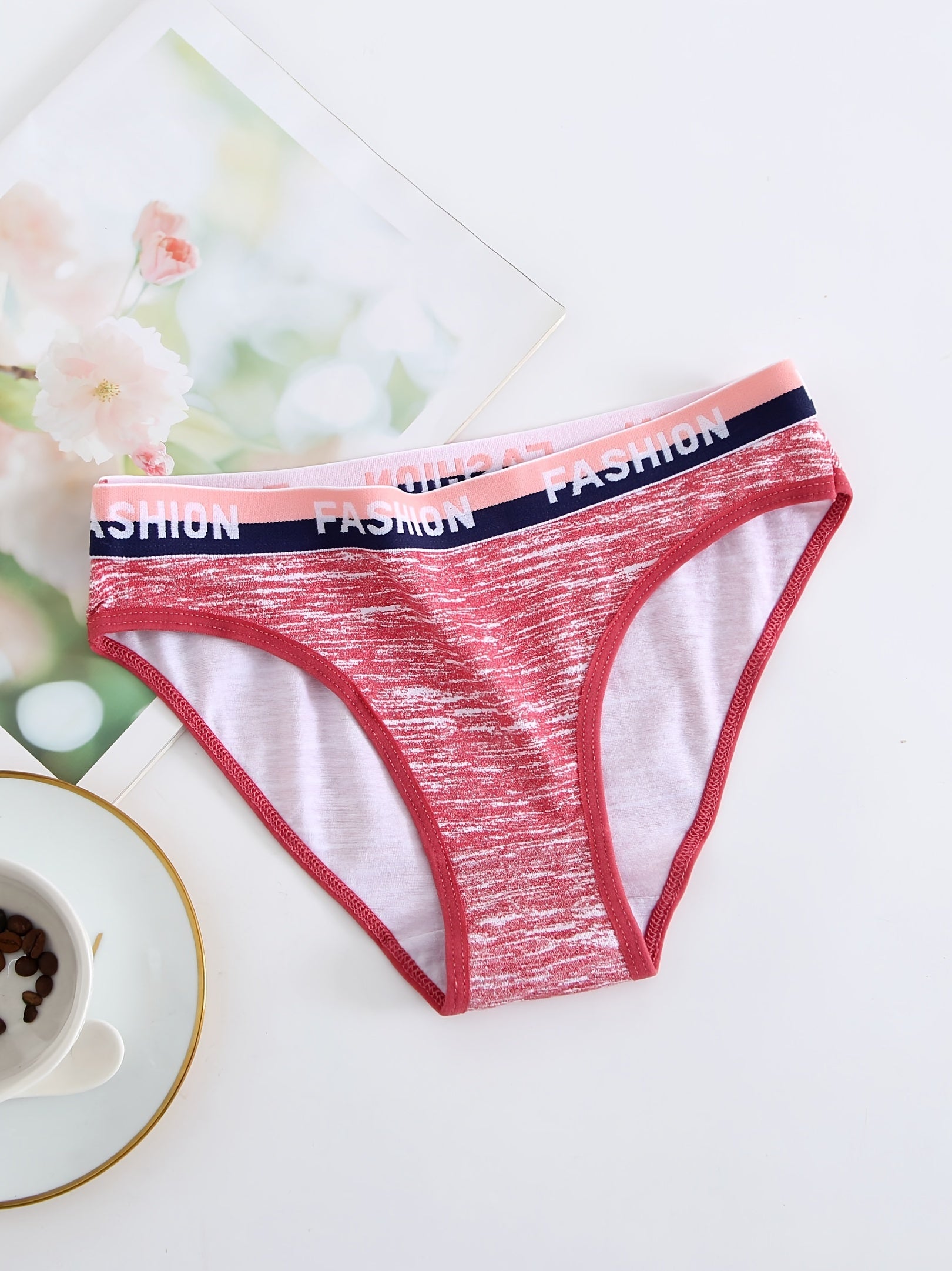 Women's Bikini Panties Low-Rise Breathable Gradient Colors 95% Blend Material