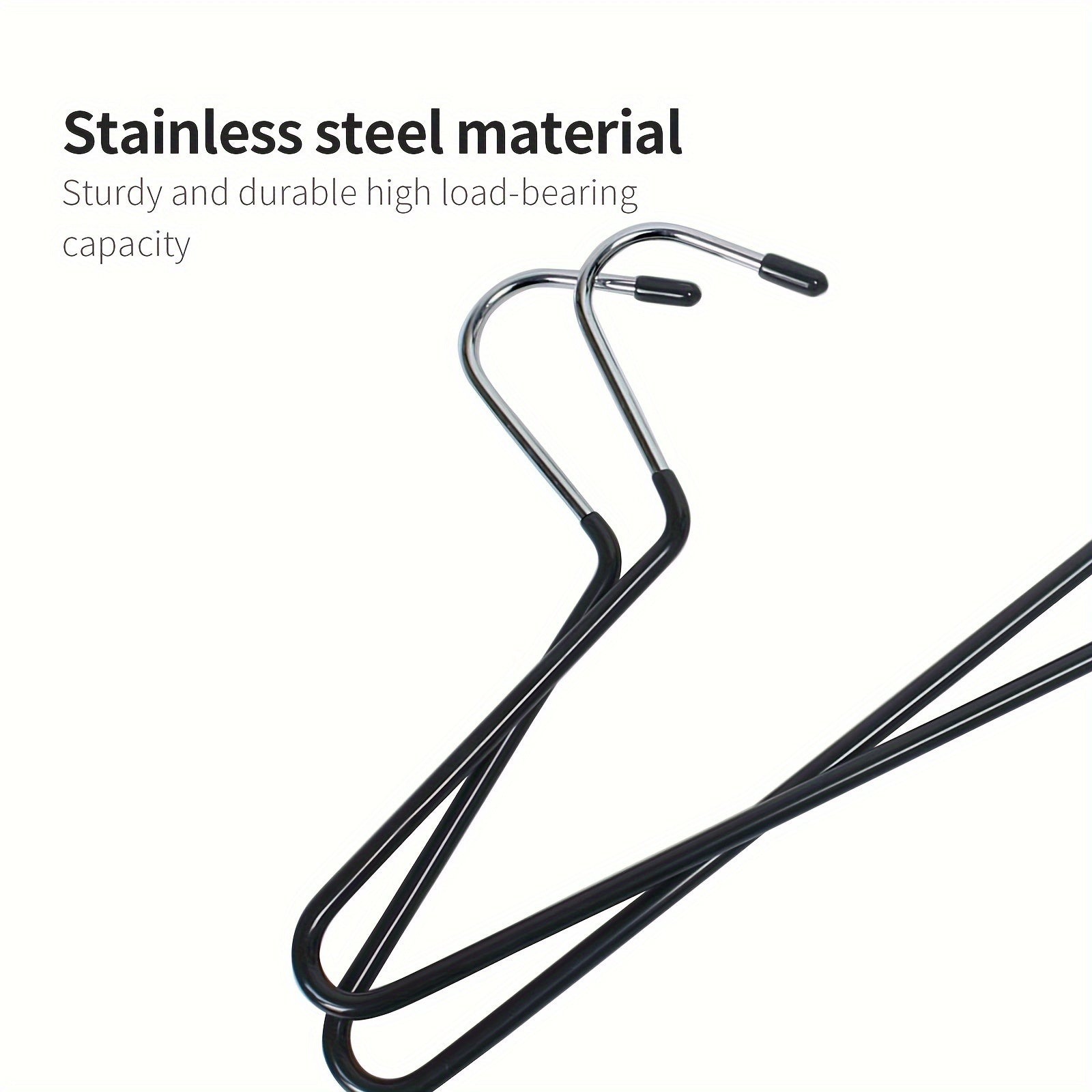 Set of 10 Stainless Steel Hangers Non-Slip Pants Skirt Dress Closet Organizer