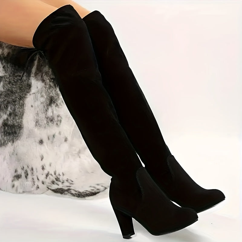 Women's Knee-High Boots Leather Casual Long Winter Shoes