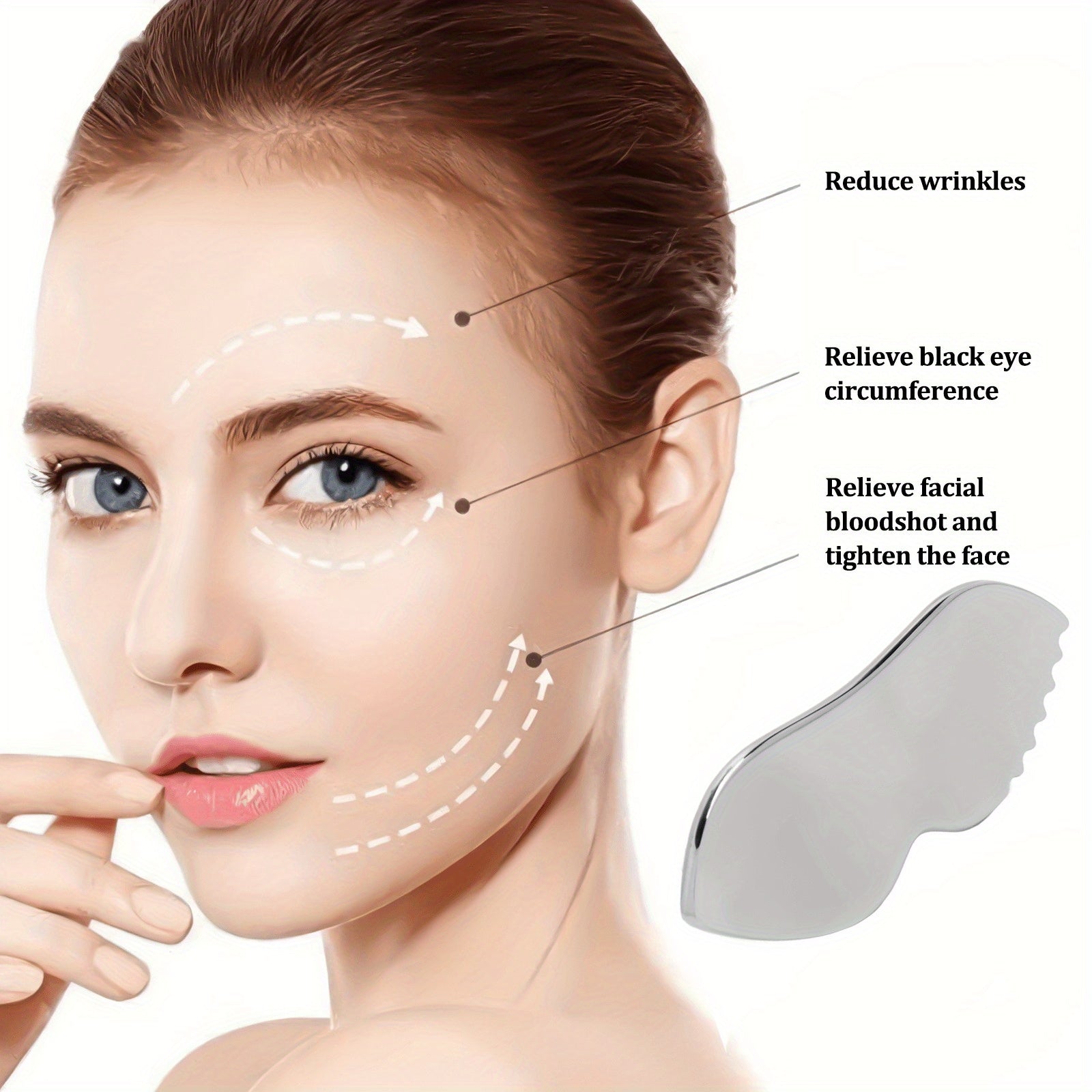 Stainless Steel Facial Gua Sha Tool with Teeth for Relaxation and Massage