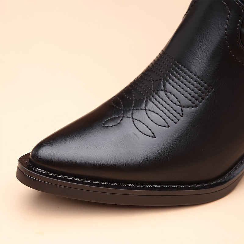 Women's Wide Width Faux Leather Mid-Calf Riding Boots with Zip