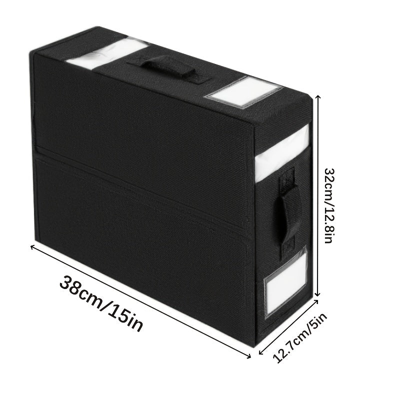 Black King Size Bed Sheet Organizer with Handle for Linen Closet